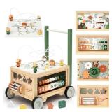 Joyreal Wooden Baby Walker - 9-in-1 Baby Push Walker with Activity Cube, Push Activity Walker for Boys and Girls, Sit-to-Stand Learning Walker Activity Center, Speed & Height Adjustable Joyreal Wooden Baby Walker - 9-in-1 Baby Push Walker with Activity Cube, Push Activity Walker for Boys and Girls, Sit-to-Stand Learning Walker Activity Center, Speed & Height Adjustable