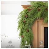 WBHome Real Touch Cypress Cedar & Pine Cone Evergreen Garland for Christmas Holiday Seasonal Outdoor/Indoor Home Decor, 6FT Long WBHome Real Touch Cypress Cedar & Pine Cone Evergreen Garland for Christmas Holiday Seasonal Outdoor/Indoor Home Decor, 6FT Long