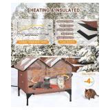 Large Heated Cat House for Outside in Winter, Elevated Insulated Heated Outdoor Cat House Weatherproof with Heating Pad, Waterproof Outdoor Cat Shelter for Multiple Cats Small Dogs (Brown) Large Heated Cat House for Outside in Winter, Elevated Insulated Heated Outdoor Cat House Weatherproof with Heating Pad, Waterproof Outdoor Cat Shelter for Multiple Cats Small Dogs (Brown)