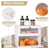 Sunhoo Bread Box for Kitchen Countertop Wooden Bread Storage Container Bin 2 Layer Breadbox Holder Large Capacity Keeper Vintage Farmhouse Food Organizer Pantry Shelf Acrylic Window (White) Sunhoo Bread Box for Kitchen Countertop Wooden Bread Storage Container Bin 2 Layer Breadbox Holder Large Capacity Keeper Vintage Farmhouse Food Organizer Pantry Shelf Acrylic Window (White)