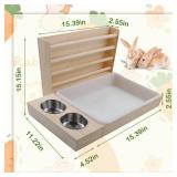MUYG Rabbit Hay Feeder with Litter Box, 3 in 1 Wooden Bunny Feeder, Small Animal Hay Holder Rack for Rabbit, Guinea Pig, Hamster, Ferrets MUYG Rabbit Hay Feeder with Litter Box, 3 in 1 Wooden Bunny Feeder, Small Animal Hay Holder Rack for Rabbit, Guinea Pig, Hamster, Ferrets