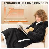 JOYWOO Wearable Heated Blanket Hoodie,Oversized Cordless Portable Heating Hooded Blanket Cat Lovers,Christmas Gifts for Women,Men,Mom,Cozy Sherpa Electric Blankets Throw for Adult Outdoor,Black JOYWOO Wearable Heated Blanket Hoodie,Oversized Cordless Portable Heating Hooded Blanket Cat Lovers,Christmas Gifts for Women,Men,Mom,Cozy Sherpa Electric Blankets Throw for Adult Outdoor,Black