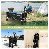 InBrave Extra Long Collapsible Wagon Cart, 480LBS Heavy Duty Utility Wagons with All-Terrain Wheels, Foldable Grocery Carts for Gardening, Shopping, Beach, Camping, Black InBrave Extra Long Collapsible Wagon Cart, 480LBS Heavy Duty Utility Wagons with All-Terrain Wheels, Foldable Grocery Carts for Gardening, Shopping, Beach, Camping, Black