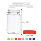 Naivees Plastic Mason Jars 16oz Storage Jars with Colorful Screw On Lid Empty Storage Containers Airtight Leak-Proof Food Jars for Kitchen and Home (24 Pack) Naivees Plastic Mason Jars 16oz Storage Jars with Colorful Screw On Lid Empty Storage Containers Airtight Leak-Proof Food Jars for Kitchen and Home (24 Pack)