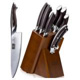 HOSHANHO 8-Piece Kitchen Knife Set, Japanese High Carbon Super Steel Knife Sets with Block, Professional Ultra Sharp Chef Knife Set with Scissors (used) HOSHANHO 8-Piece Kitchen Knife Set, Japanese High Carbon Super Steel Knife Sets with Block, Professional Ultra Sharp Chef Knife Set with Scissors (used)