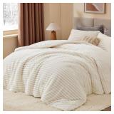 BEDELITE Fleece California King Comforter Set -Super Soft & Warm Fluffy Cream White Bedding, Luxury Fuzzy Heavy Bed Set for Winter with 2 Pillow Cases BEDELITE Fleece California King Comforter Set -Super Soft & Warm Fluffy Cream White Bedding, Luxury Fuzzy Heavy Bed Set for Winter with 2 Pillow Cases