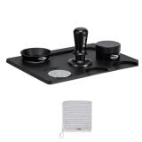 IKAPE 53.3MM Espresso Tamper Kit Black 6 IN 1, Espresso Tool Kit with Coffee Tamper, Distributor, Magnetic Dosing Funnel, Silicone Mat, Puck Screen, Cleaning Towel IKAPE 53.3MM Espresso Tamper Kit Black 6 IN 1, Espresso Tool Kit with Coffee Tamper, Distributor, Magnetic Dosing Funnel, Silicone Mat, Puck Screen, Cleaning Towel