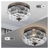 Darkaway Ceiling Light Fixtures Flush Mount Indoor Outdoor Ceiling Light with Water Ripple Glass Shade for Hallway Kitchen Bedroom Porch Living Room Bronze Finish Darkaway Ceiling Light Fixtures Flush Mount Indoor Outdoor Ceiling Light with Water Ripple Glass Shade for Hallway Kitchen Bedroom Porch Living Room Bronze Finish