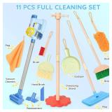 Dreamon Wooden Toddler Cleaning Set - 11Pcs Kids Cleaning Toy Set with 3-in-1 Kids Vacuum That Really Works, Montessori Cleaning Toys with Broom and Mop Set for Toddlers Girls Boys Age 3-6 Dreamon Wooden Toddler Cleaning Set - 11Pcs Kids Cleaning Toy Set with 3-in-1 Kids Vacuum That Really Works, Montessori Cleaning Toys with Broom and Mop Set for Toddlers Girls Boys Age 3-6