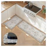 GENIMO Kitchen Mats for Floor 2PCs, Washable Anti Fatigue Mat for Cushioned, 17.3\'x59\'+17.3\'x30\', Waterproof Kitchen Rugs, Non Slip Comfort Standing Mat Rug for Home, Sink, Laundry, LightTaupeBrow GENIMO Kitchen Mats for Floor 2PCs, Washable Anti Fatigue Mat for Cushioned, 17.3\'x59\'+17.3\'x30\', Waterproof Kitchen Rugs, Non Slip Comfort Standing Mat Rug for Home, Sink, Laundry, LightTaupeBrow