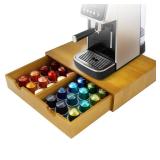 KISENG Coffee Pod 15\' X 11\' X 3\' Natural Wood Countertop Organizer Drawer, Counter Top Espresso Tea Bag Station Storage Holder Box, Brown KISENG Coffee Pod 15\' X 11\' X 3\' Natural Wood Countertop Organizer Drawer, Counter Top Espresso Tea Bag Station Storage Holder Box, Brown