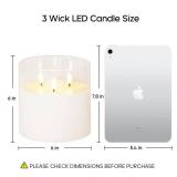 Eywamage 3 Wick Clear Glass Flameless Candle with Remote, Large Flickering LED Battery Pillar Candle Φ 6\' H 6\' Eywamage 3 Wick Clear Glass Flameless Candle with Remote, Large Flickering LED Battery Pillar Candle Φ 6\' H 6\'