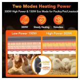 Ficuswin Large Heat Lamp for Chickens, 300W Carbon Fiber Chicken Coop Heater with 2 Heat Modes, Adjustable Hanging Brooder Heater Plate, Chicken Heater for Coop Poultry, Ideal Chicken Coop Accessories Ficuswin Large Heat Lamp for Chickens, 300W Carbon Fiber Chicken Coop Heater with 2 Heat Modes, Adjustable Hanging Brooder Heater Plate, Chicken Heater for Coop Poultry, Ideal Chicken Coop Accessories