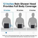 G-Promise All Metal 12 Inches Rainfall Shower Head with Handheld Spray Combo, 3 Settings Diverter, Adjustable Extension Arm with Lock Joints, 71 Inches Stainless Steel Hose (Matte Black) G-Promise All Metal 12 Inches Rainfall Shower Head with Handheld Spray Combo, 3 Settings Diverter, Adjustable Extension Arm with Lock Joints, 71 Inches Stainless Steel Hose (Matte Black)