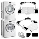 Kiss Core Washer Dryer Stacking Kit, Universal Washer Dryer Stacking Kit with Pull-Out Sliding Plate, Adjustable 29\'-21\' Stacking Kit for Washer and Dryer with Ratchet Strap Kiss Core Washer Dryer Stacking Kit, Universal Washer Dryer Stacking Kit with Pull-Out Sliding Plate, Adjustable 29\'-21\' Stacking Kit for Washer and Dryer with Ratchet Strap
