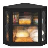 viewcare Corner Bread Box for Kitchen Counter, Bamboo Wood Black Bread Box, Large Capacity Bread Storage Bin with Acrylic Wavy Door Panel (Black, Meduim) viewcare Corner Bread Box for Kitchen Counter, Bamboo Wood Black Bread Box, Large Capacity Bread Storage Bin with Acrylic Wavy Door Panel (Black, Meduim)