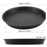 KEILEOHO 15 Pack 12 Inch Plant Saucer, Heavy Duty Round Plastic Plant Saucer with Plant Labels, Flower Plant Pot Tray, Planter Water Catcher Trays for Indoor Outdoor Use, Black KEILEOHO 15 Pack 12 Inch Plant Saucer, Heavy Duty Round Plastic Plant Saucer with Plant Labels, Flower Plant Pot Tray, Planter Water Catcher Trays for Indoor Outdoor Use, Black
