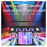 Party Lights DJ Disco Ball Light 5-in-1 Laser Strobe Projection Light DMX Control Sound Activation and Remote Control Live Performance Family Gathering, Club, bar, Karaoke, Birthday Holiday Carnival Party Lights DJ Disco Ball Light 5-in-1 Laser Strobe Projection Light DMX Control Sound Activation and Remote Control Live Performance Family Gathering, Club, bar, Karaoke, Birthday Holiday Carnival