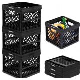 CleverMade Collapsible Milk Crate, Black, 3PK - 25L (6 Gal) Stackable Storage Bins, Holds 50lbs Per Bin - Clevercrates are Heavy Duty, Plastic Collapsible Storage Crate for Multi Purposes CleverMade Collapsible Milk Crate, Black, 3PK - 25L (6 Gal) Stackable Storage Bins, Holds 50lbs Per Bin - Clevercrates are Heavy Duty, Plastic Collapsible Storage Crate for Multi Purposes
