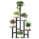 Yzosvki Corner Plant Stand Indoor, 6 Tiered Corner Plant Shelf Flower Stand for Multiple Plants, Plant Shelves Organizer Rack for Living Room, Balcony, Patio, Garden, Round Rustic Brown Yzosvki Corner Plant Stand Indoor, 6 Tiered Corner Plant Shelf Flower Stand for Multiple Plants, Plant Shelves Organizer Rack for Living Room, Balcony, Patio, Garden, Round Rustic Brown