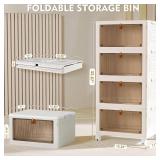 YFXCVSL 4 Tier Plastic Storage Bins with Lid 23QT, Stackable Storage Containers with Wheels, Folding Storage Boxes, Collapsible Storage Bins, Closet Organizers and Storage for Living Room,Office,Dorm YFXCVSL 4 Tier Plastic Storage Bins with Lid 23QT, Stackable Storage Containers with Wheels, Folding Storage Boxes, Collapsible Storage Bins, Closet Organizers and Storage for Living Room,Office,Dorm