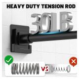UIOSANRT Black Shower Curtain Rod 31-92 inches, Stainless Steel Shower Rod & Tension Rod, Adjustable Tension Shower Curtain Rod for Bathroom, Windows, Closet UIOSANRT Black Shower Curtain Rod 31-92 inches, Stainless Steel Shower Rod & Tension Rod, Adjustable Tension Shower Curtain Rod for Bathroom, Windows, Closet