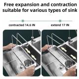 BRIUNN Stainless Steel Telescopic Over Sink Organizer Rack for Kitchen-Expandable Over The Sink Shelf, Adjustable Sponge Holder Organizer, Kitchen Sink Organizers Inside Sink for Sponge Rack BRIUNN Stainless Steel Telescopic Over Sink Organizer Rack for Kitchen-Expandable Over The Sink Shelf, Adjustable Sponge Holder Organizer, Kitchen Sink Organizers Inside Sink for Sponge Rack