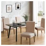 MOSAYT 100% Waterproof Dining Room Chair Covers Set of 6, Super Fit Stretch Jacquard Parson Chairs Slipcovers Removable Washable Chair Seat Protectors for Home, Kitchen, Banquet (Khaki) MOSAYT 100% Waterproof Dining Room Chair Covers Set of 6, Super Fit Stretch Jacquard Parson Chairs Slipcovers Removable Washable Chair Seat Protectors for Home, Kitchen, Banquet (Khaki)