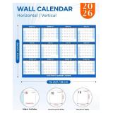 2026 Wall Calendar Dry Erase -12 Month Wall Calendar, Annual Yearly Large Wall Planner Calendar, Reversible, Horizontal/Verticalï¼2-Sided Erasable Calendar with Round Stickers& Makers (Blue, 24\' 2026 Wall Calendar Dry Erase -12 Month Wall Calendar, Annual Yearly Large Wall Planner Calendar, Reversible, Horizontal/Verticalï¼2-Sided Erasable Calendar with Round Stickers& Makers (Blue, 24\'