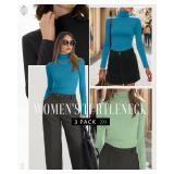 Neer 3 Pack Cotton Women's Turtleneck Long Sleeve Tops Thermal Underwear Base Layer Fall Winter Shirts Sweater(Mint Green, Sky Blue, Black,X-Large) Neer 3 Pack Cotton Women's Turtleneck Long Sleeve Tops Thermal Underwear Base Layer Fall Winter Shirts Sweater(Mint Green, Sky Blue, Black,X-Large)