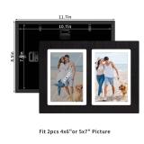 YESKAY 5x7 Collage Picture Frames,5 x 7 Double Picture Frame Rustic Black 2 Opening 5 by 7 Photo Frames with Tempered Glass for Tabletop or Wall Mounting(1 Pack) YESKAY 5x7 Collage Picture Frames,5 x 7 Double Picture Frame Rustic Black 2 Opening 5 by 7 Photo Frames with Tempered Glass for Tabletop or Wall Mounting(1 Pack)