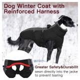 IKIPUKO Dog Winter Jacket - XX Large, Warm Zip Up Snowsuit Dog Harness Vest, Reflective, Water-Resistant, Black IKIPUKO Dog Winter Jacket - XX Large, Warm Zip Up Snowsuit Dog Harness Vest, Reflective, Water-Resistant, Black