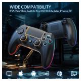 AFMVV Wireless Controller for PS5 with RGB LED,TURBO, Dual Vibration, 6 Axis Gyro Sensor, Touchpad, Ergonomic for Playstation 5 Controller, Compatible with PlayStation 5/PC/Mac/ios/Android/Steam AFMVV Wireless Controller for PS5 with RGB LED,TURBO, Dual Vibration, 6 Axis Gyro Sensor, Touchpad, Ergonomic for Playstation 5 Controller, Compatible with PlayStation 5/PC/Mac/ios/Android/Steam