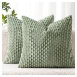 MIULEE Pack of 2 Decorative Throw Pillow Covers 20x20 Inch Soft Boho Striped Textured Corduroy Pillow Covers Spring Modern Farmhouse Home Decor for Couch Bed Sofa Living Room Sage Green MIULEE Pack of 2 Decorative Throw Pillow Covers 20x20 Inch Soft Boho Striped Textured Corduroy Pillow Covers Spring Modern Farmhouse Home Decor for Couch Bed Sofa Living Room Sage Green
