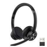 TECKNET Wireless Headset with USB Dongle, Bluetooth Headset with Noise Cancelling Mic - Rechargeable Bluetooth V5.2, 50H Playtime & Mic Mute, On Ear Headphones for Trucker/Remote Work/Call Center TECKNET Wireless Headset with USB Dongle, Bluetooth Headset with Noise Cancelling Mic - Rechargeable Bluetooth V5.2, 50H Playtime & Mic Mute, On Ear Headphones for Trucker/Remote Work/Call Center