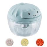 SAYIHEXIHE Garlic Chopper Mini Manual Hand Food Chopper for Kitchen Onion Dicer Crusher Garlic Mincer Blue 160ml SAYIHEXIHE Garlic Chopper Mini Manual Hand Food Chopper for Kitchen Onion Dicer Crusher Garlic Mincer Blue 160ml