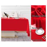Surmente Red Christmas Tablecloth 60 x 102-inch Rectangular Polyester Table Cloth for Weddings, Banquets, or Restaurants Surmente Red Christmas Tablecloth 60 x 102-inch Rectangular Polyester Table Cloth for Weddings, Banquets, or Restaurants