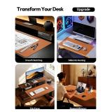 YSAGi Leather Desk Protector, Office Mat, Large Mouse Mat, Non-Slip PU Leather Blotter, Laptop Desk Pad, Waterproof Writing Pad for Office and Home (Brown, 47\' x 17\') YSAGi Leather Desk Protector, Office Mat, Large Mouse Mat, Non-Slip PU Leather Blotter, Laptop Desk Pad, Waterproof Writing Pad for Office and Home (Brown, 47\' x 17\')