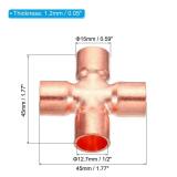 PATIKIL 1/2 Inch ID 15mm OD Copper Union Cross Pipe Fitting, 2 Pack 4 Way Welding Copper End Feed Equal Pipe Connector for Plumbing Air Conditioning Refrigeration Gas Water Oil PATIKIL 1/2 Inch ID 15mm OD Copper Union Cross Pipe Fitting, 2 Pack 4 Way Welding Copper End Feed Equal Pipe Connector for Plumbing Air Conditioning Refrigeration Gas Water Oil
