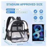 MUSEVOS Clear Backpack for Stadium Events Approved 12Ã6Ã12, Thick TPU Mini Clear Bag with Front Pocket for Concert Sport Events Work Travel, Black Transparent MUSEVOS Clear Backpack for Stadium Events Approved 12Ã6Ã12, Thick TPU Mini Clear Bag with Front Pocket for Concert Sport Events Work Travel, Black Transparent
