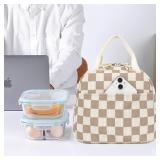 Dezcrab Corduroy Lunch Box for Women Girls, Cooler Lunch Bags Reusable Insulated Lunchbox for Picnic School Work Travel (Checkered Brown) Dezcrab Corduroy Lunch Box for Women Girls, Cooler Lunch Bags Reusable Insulated Lunchbox for Picnic School Work Travel (Checkered Brown)