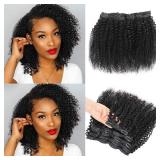 Kinky Curly Clip In Hair Extensions for Black Women Human Hair, Urbeauty 16 inch Curly Clip in Human Hair Extensions, 3C Afro Coily Hair Clip Ins for African American Black Women Kinky Curly Clip In Hair Extensions for Black Women Human Hair, Urbeauty 16 inch Curly Clip in Human Hair Extensions, 3C Afro Coily Hair Clip Ins for African American Black Women