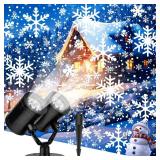 Christmas Snowflake Projector Lights Outdoor Waterproof 2025 Upgraded Double Head Dynamic Rotating Snowflake Projector for Indoor Xmas Holiday Party Gardens Wall Decoration Christmas Snowflake Projector Lights Outdoor Waterproof 2025 Upgraded Double Head Dynamic Rotating Snowflake Projector for Indoor Xmas Holiday Party Gardens Wall Decoration