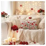 AACORS Valentine's Day Pillow Cover 12X20 Inch Red Heart Floral Decor Pillow Case Farmhouse for Home Sofa Couch Decoration AA770-12 AACORS Valentine's Day Pillow Cover 12X20 Inch Red Heart Floral Decor Pillow Case Farmhouse for Home Sofa Couch Decoration AA770-12