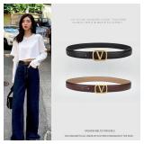 RLINEA Women's Casual Genuine Leather Belts for Jeans Dress Set Coat Pants, Fashion Waist Belts with V-Style Gold Buckle (Color : Camel, Size : 26\'-36\' Waist Adjustable) RLINEA Women's Casual Genuine Leather Belts for Jeans Dress Set Coat Pants, Fashion Waist Belts with V-Style Gold Buckle (Color : Camel, Size : 26\'-36\' Waist Adjustable)