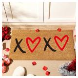 Ceenna Valentine's Day Coir Doormat Outdoor Indoor XOXO Love Hearts Welcome Door Mat Valentine's Day Rug Front Door Mat for Porch Decor Gifts, 16 x 28 Inch Ceenna Valentine's Day Coir Doormat Outdoor Indoor XOXO Love Hearts Welcome Door Mat Valentine's Day Rug Front Door Mat for Porch Decor Gifts, 16 x 28 Inch