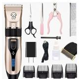 Professional USB Dog Clippers Low Noise Rechargeable Pet Trimmers Cordless Pet Grooming Kit Electric Pet Hair Clippers Dog Shavers with LED Display Nail Kits Replacement Blade Professional USB Dog Clippers Low Noise Rechargeable Pet Trimmers Cordless Pet Grooming Kit Electric Pet Hair Clippers Dog Shavers with LED Display Nail Kits Replacement Blade