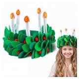 SWXNLPZ Christmas St.Lucia Crown Costume Accessories, Adjustable Felt Christmas Headdress with Candles Sweden Sankta Lucia Krone Queen Costume for Women Girls Festival Celebration SWXNLPZ Christmas St.Lucia Crown Costume Accessories, Adjustable Felt Christmas Headdress with Candles Sweden Sankta Lucia Krone Queen Costume for Women Girls Festival Celebration