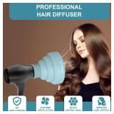 Collapsible Silicone Hair Dryer Diffuser - Travel and Easy Storage - Fit Most Hair Dryers with Nozzle Diameter D-1.575Inch to 1.968 Inch (4-5cm) - Blue Collapsible Silicone Hair Dryer Diffuser - Travel and Easy Storage - Fit Most Hair Dryers with Nozzle Diameter D-1.575Inch to 1.968 Inch (4-5cm) - Blue