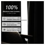 PANGSINNE Natural Linen Blackout Curtains 84 Inch Long - Thermal Insulated 100% Black Out Linen Drapes Room Darkening for Bedroom, Rod Pocket/Back Tab/Clip Rings Ivory Cream PANGSINNE Natural Linen Blackout Curtains 84 Inch Long - Thermal Insulated 100% Black Out Linen Drapes Room Darkening for Bedroom, Rod Pocket/Back Tab/Clip Rings Ivory Cream